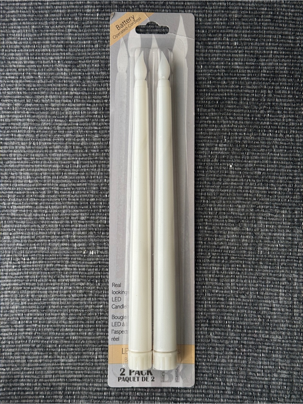 2-Pack LED Taper Candles Battery Operated Flameless White Candles
